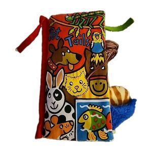Baby Jellycat Pet Tails Fabric Book Baby Crinkle Sensory Toy Plush Learning Book